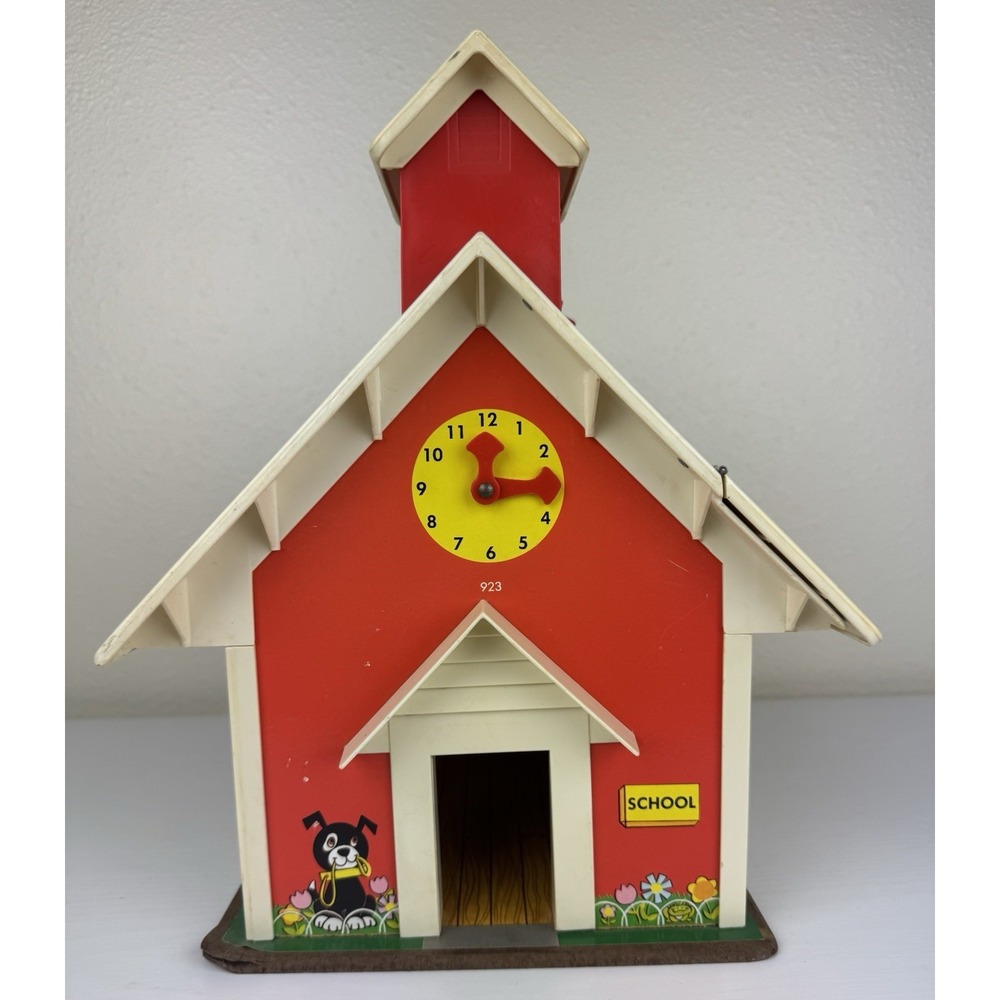 Vintage 1971 Fisher Price 923 Little People Family School Bell Works House Only